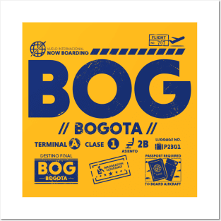 Vintage Bogota BOG Airport Code Travel Day Retro Travel Tag Posters and Art